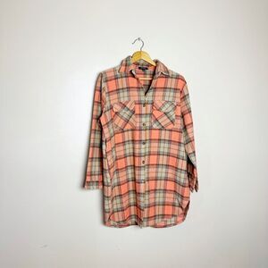 CLEARANCE! Peach Julia Heavyweight Flannel Button Down Size L EUC